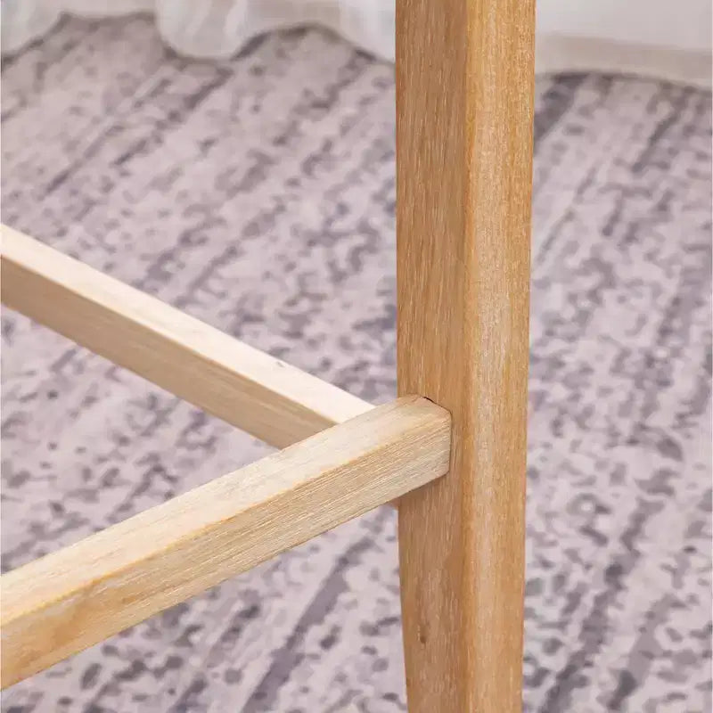 Taburetes de madera maciza, con respaldo tapizado capitoné y altura de mostrador, color gris — Juego de 2