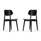 Juego de 2 sillas de comedor de madera maciza con respaldos ovalados curvados — Sillas para cocina y comedor