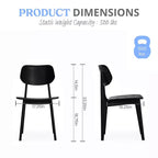 Juego de 2 sillas de comedor de madera maciza con respaldos ovalados curvados — Sillas para cocina y comedor