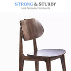 Juego de 2 sillas de comedor de madera maciza con respaldos ovalados curvados — Sillas para cocina y comedor