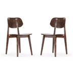 Juego de 2 sillas de comedor de madera maciza con respaldos ovalados curvados — Sillas para cocina y comedor