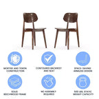 Juego de 2 sillas de comedor de madera maciza con respaldos ovalados curvados — Sillas para cocina y comedor