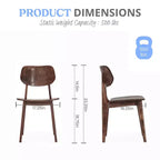 Juego de 2 sillas de comedor de madera maciza con respaldos ovalados curvados — Sillas para cocina y comedor