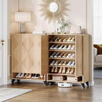 Zapatero de 6 niveles con puertas, organizador de zapatos de madera con estante ajustable