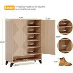 Zapatero de 6 niveles con puertas, organizador de zapatos de madera con estante ajustable