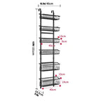 Organizador de despensa colgante para puerta con canastas ajustables y desmontables, ventosas, almacenamiento detrás de la puerta de 6/8 niveles para baño y cocina