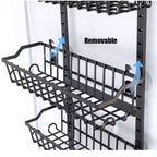 Organizador de despensa colgante para puerta con canastas ajustables y desmontables, ventosas, almacenamiento detrás de la puerta de 6/8 niveles para baño y cocina