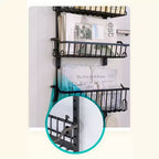Organizador de despensa colgante para puerta con canastas ajustables y desmontables, ventosas, almacenamiento detrás de la puerta de 6/8 niveles para baño y cocina