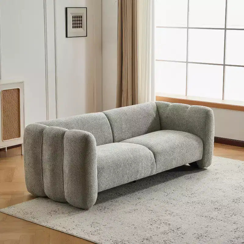 Sofá de 3 plazas con forma de onda de 83'', elegante sofá tapizado para sala de estar