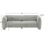 Sofá de 3 plazas con forma de onda de 83'', elegante sofá tapizado para sala de estar