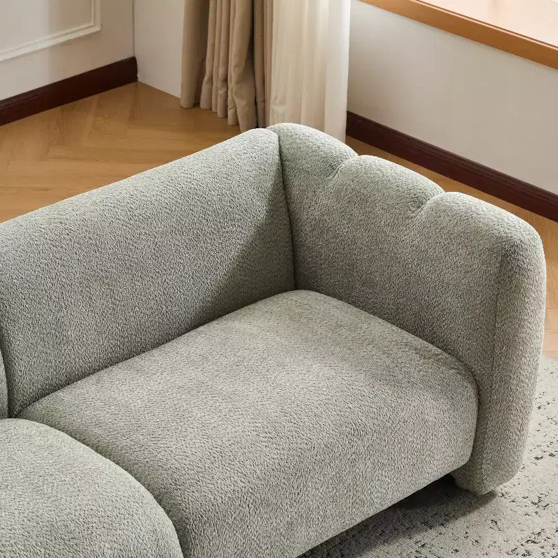 Sofá de 3 plazas con forma de onda de 83'', elegante sofá tapizado para sala de estar