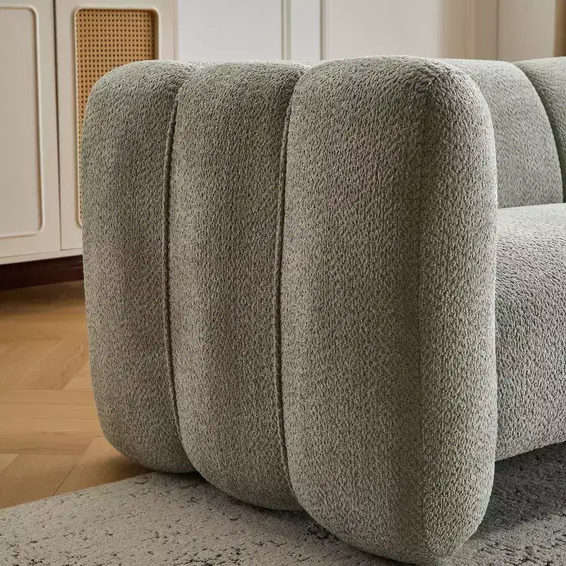 Sofá de 3 plazas con forma de onda de 83'', elegante sofá tapizado para sala de estar