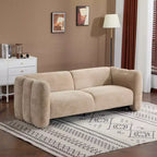 Sofá de 3 plazas con forma de onda de 83'', elegante sofá tapizado para sala de estar