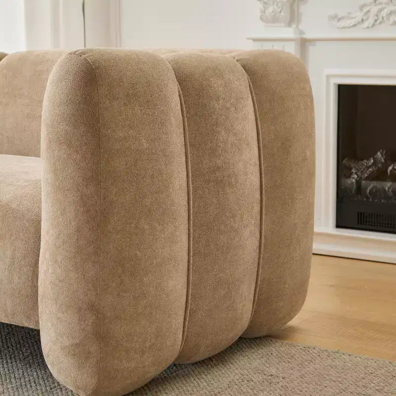 Sofá de 3 plazas con forma de onda de 83'', elegante sofá tapizado para sala de estar