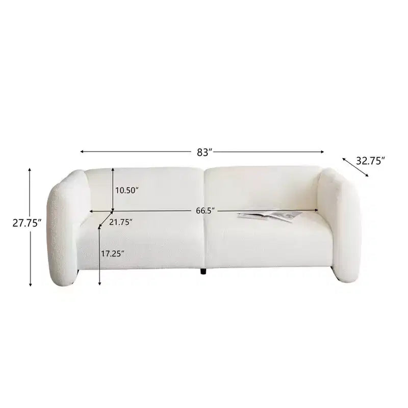 Sofá de 3 plazas con forma de onda de 83'', elegante sofá tapizado para sala de estar