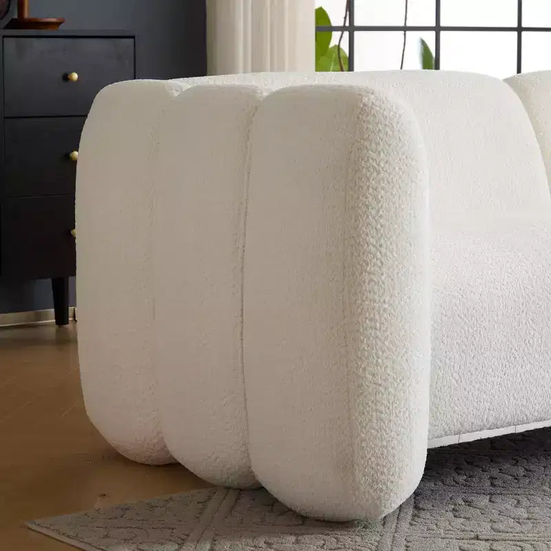 Sofá de 3 plazas con forma de onda de 83'', elegante sofá tapizado para sala de estar