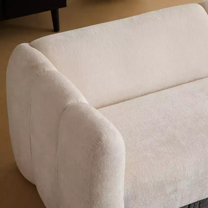 Sofá de 3 plazas con forma de onda de 83'', elegante sofá tapizado para sala de estar