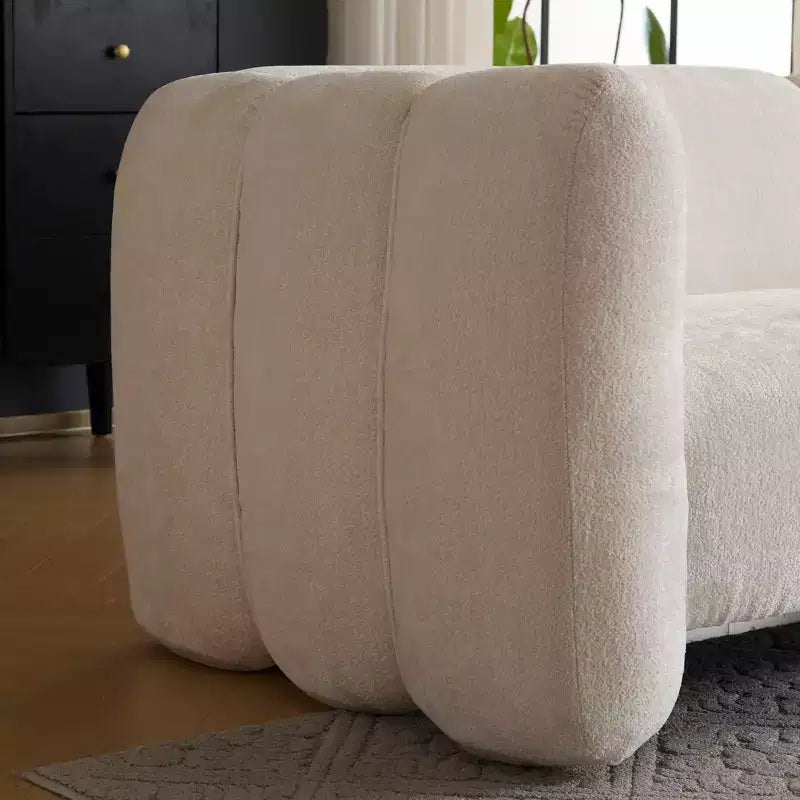 Sofá de 3 plazas con forma de onda de 83'', elegante sofá tapizado para sala de estar