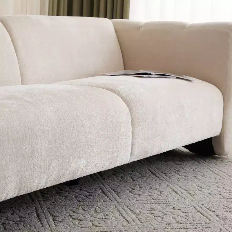 Sofá de 3 plazas con forma de onda de 83'', elegante sofá tapizado para sala de estar