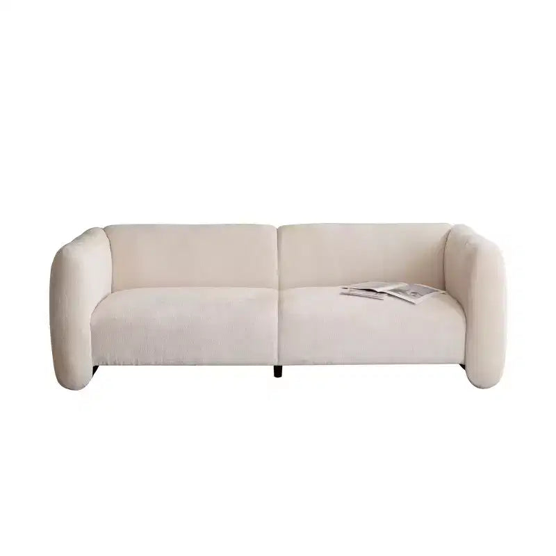 Sofá de 3 plazas con forma de onda de 83'', elegante sofá tapizado para sala de estar