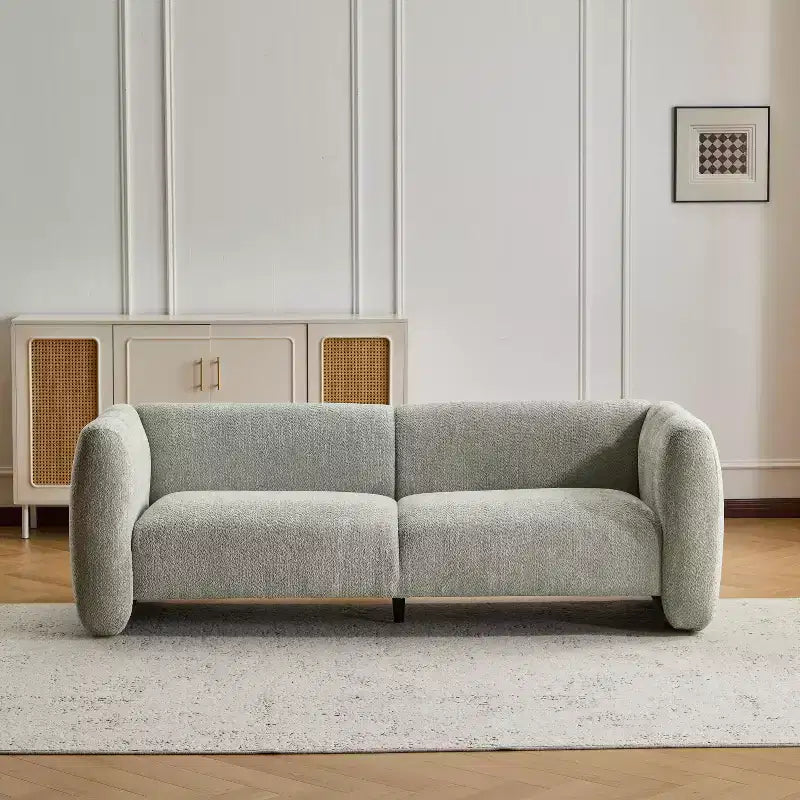 Sofá de 3 plazas con forma de onda de 83'', elegante sofá tapizado para sala de estar