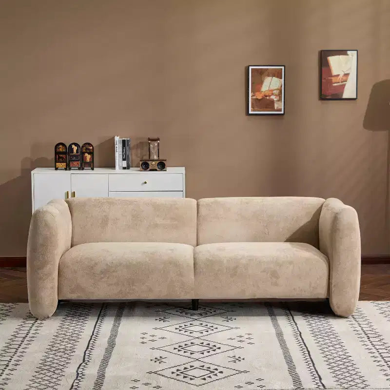 Sofá de 3 plazas con forma de onda de 83'', elegante sofá tapizado para sala de estar