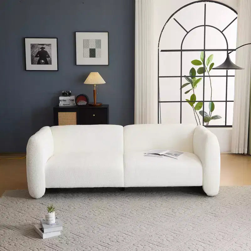 Sofá de 3 plazas con forma de onda de 83'', elegante sofá tapizado para sala de estar