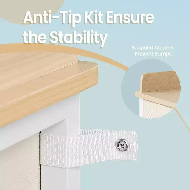 Cómoda para dormitorio con 6 cajones, con cambiador resistente al agua, gabinete organizador de almacenamiento