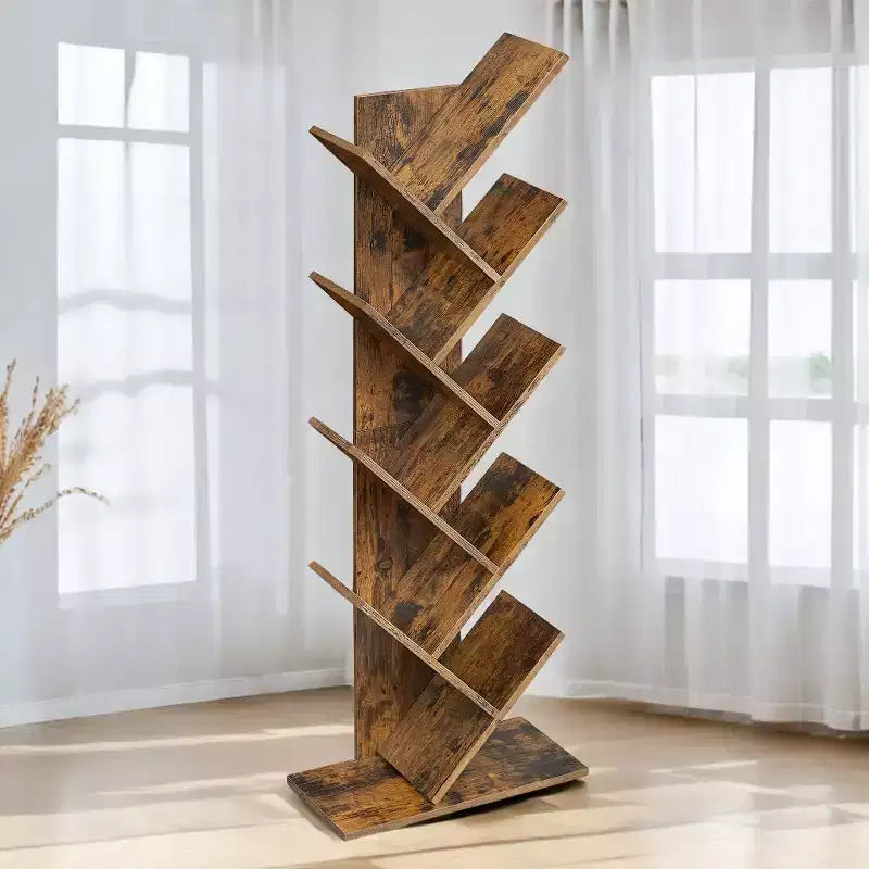 Estantería de árbol de 9 niveles, estantería independiente, estantería de almacenamiento que ahorra espacio, para dormitorio, sala de estar, oficina en casa