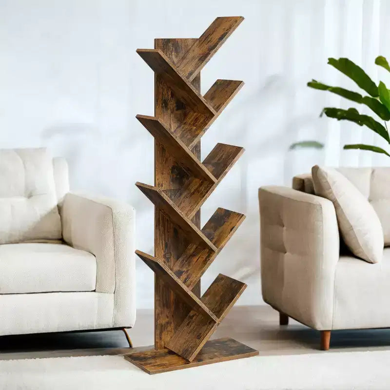 Estantería de árbol de 9 niveles, estantería independiente, estantería de almacenamiento que ahorra espacio, para dormitorio, sala de estar, oficina en casa