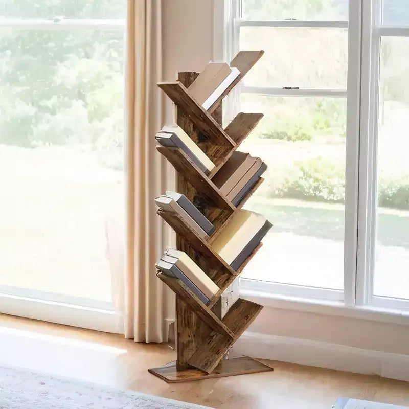 Estantería de árbol de 9 niveles, estantería independiente, estantería de almacenamiento que ahorra espacio, para dormitorio, sala de estar, oficina en casa