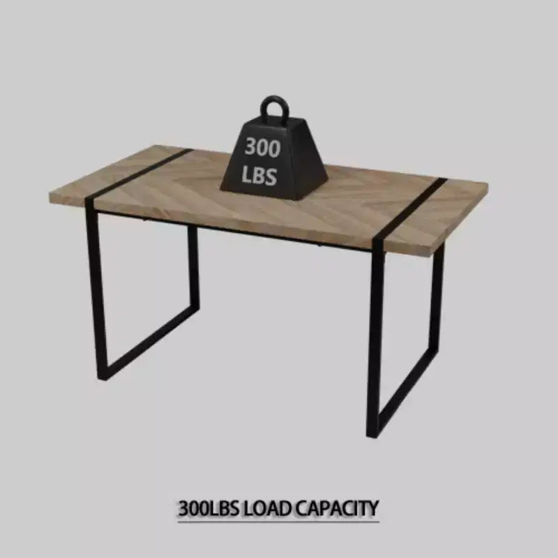 Mesa de Comedor Industrial Rectangular de MDF para 4-6 personas, Tablero de Madera de 3,8 cm de Grosor con Patas Metálicas, para el Hogar y la Cocina