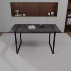 Mesa de Comedor Industrial Rectangular de MDF para 4-6 personas, Tablero de Madera de 3,8 cm de Grosor con Patas Metálicas, para el Hogar y la Cocina