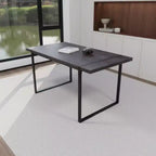 Mesa de Comedor Industrial Rectangular de MDF para 4-6 personas, Tablero de Madera de 3,8 cm de Grosor con Patas Metálicas, para el Hogar y la Cocina