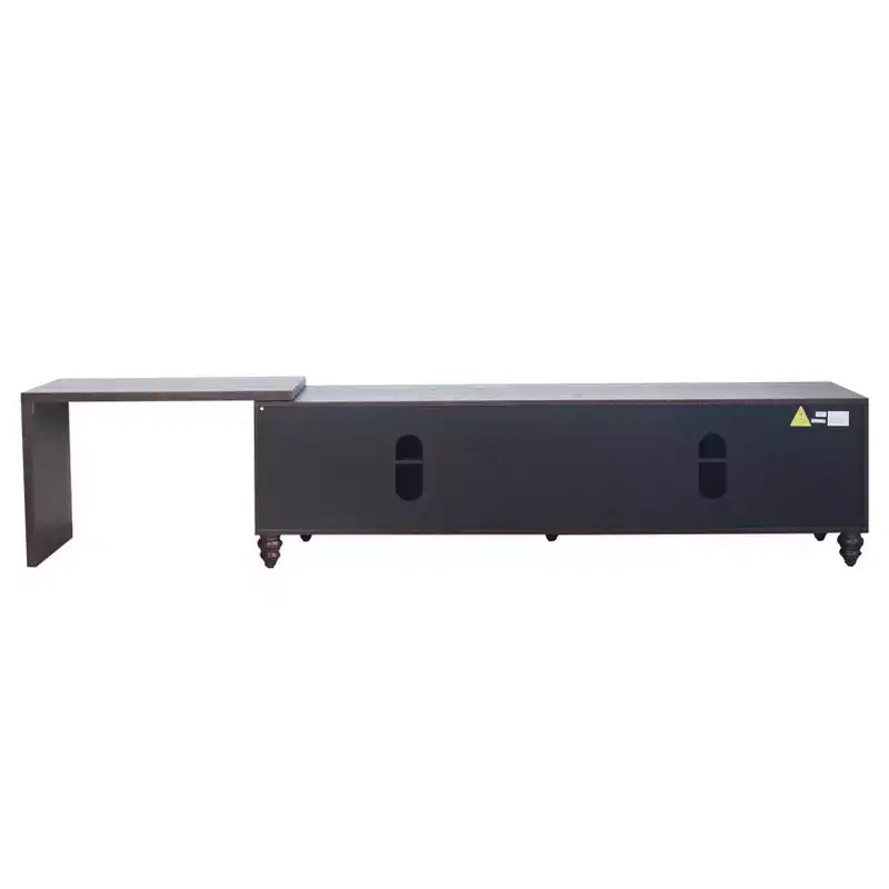 Mueble de TV extensible moderno de madera de 90'' con 2 armarios — Consola multimedia para salón