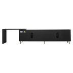 Mueble de TV extensible moderno de madera de 90'' con 2 armarios — Consola multimedia para salón