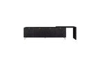 Mueble de TV extensible moderno de madera de 90'' con 2 armarios — Consola multimedia para salón