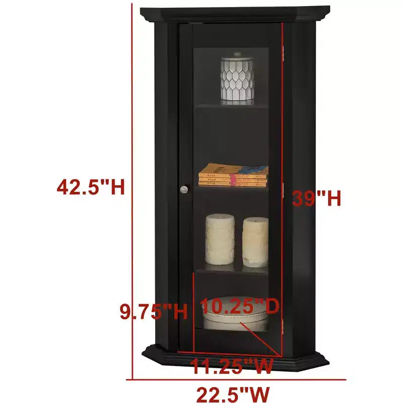 Mueble esquinero con vitrina, mueble expositor para salón
