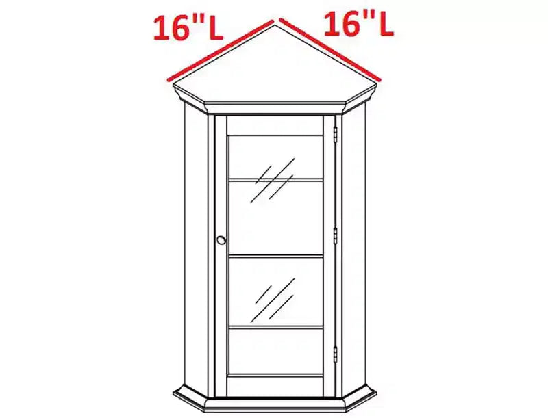 Mueble esquinero con vitrina, mueble expositor para salón