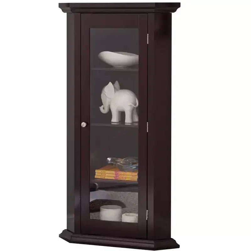 Mueble esquinero con vitrina, mueble expositor para salón