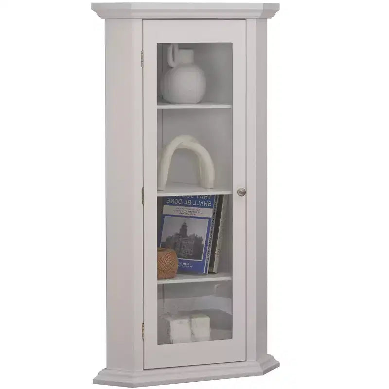 Mueble esquinero con vitrina, mueble expositor para salón