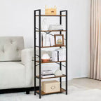 Estantería Alta de 6 Niveles, Librería Grande con Estructura de Acero, Estantería Profunda para Sala de Estar, Oficina en Casa, Estudio, 30 x 66 x 186 cm