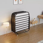 Cama plegable con ruedas de 16 pulgadas con 5 colchones de espuma viscoelástica, estructura de metal resistente