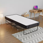 Cama plegable con ruedas de 16 pulgadas con 5 colchones de espuma viscoelástica, estructura de metal resistente