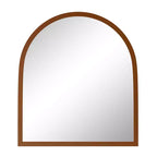Espejo colgante de madera maciza, borde recto, ángulo recto, color nogal - 90x80x2 cm (montaje de doble cara)