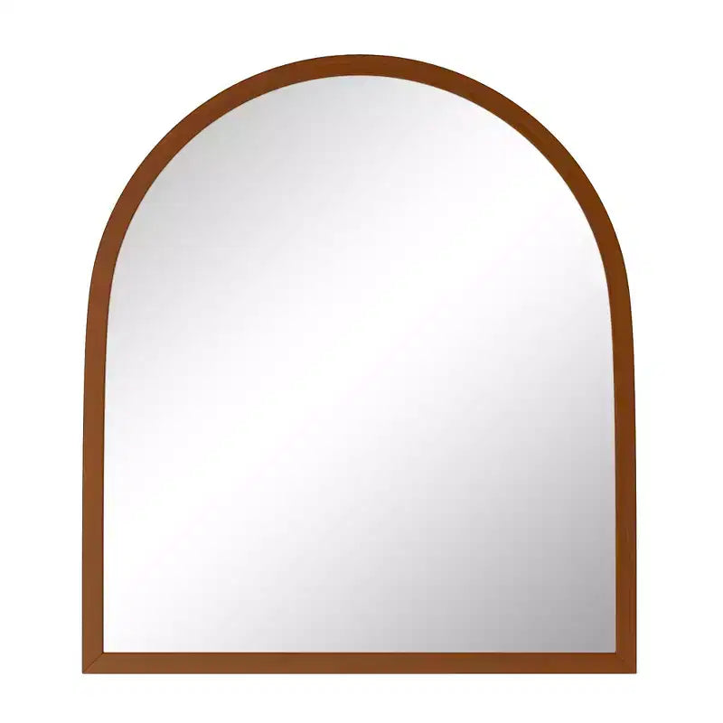 Espejo colgante de madera maciza, borde recto, ángulo recto, color nogal - 90x80x2 cm (montaje de doble cara)