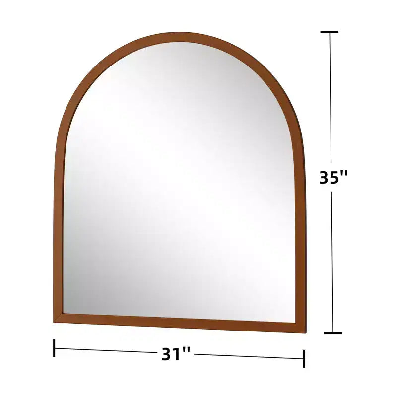 Espejo colgante de madera maciza, borde recto, ángulo recto, color nogal - 90x80x2 cm (montaje de doble cara)