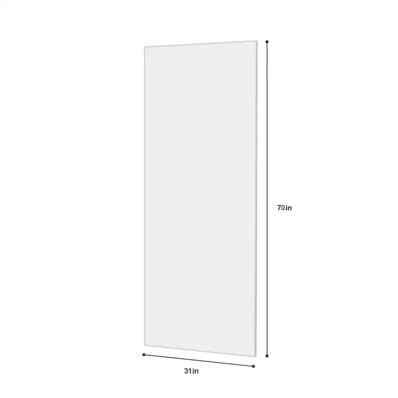 Espejo de cuerpo entero de 70 x 31 pulgadas, marco de aleación de aluminio blanco, de pie o montado en la pared, de alta definición y a prueba de roturas