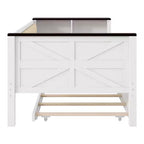 Sofá cama de madera individual/matrimonial con estantes de almacenamiento y nido, sofá cama con respaldo tapizado y USB