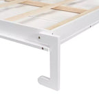 Cama Murphy Queen Size con gabinetes laterales y luz LED, cama de pared plegable con estantes de almacenamiento y cajones para habitación de invitados, blanca